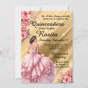 Invitation Filles Latinos Colorées 15e Anniversaire Quinceane