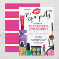 Filles Lèvres colorées Spa Fête Anniversaire Invit