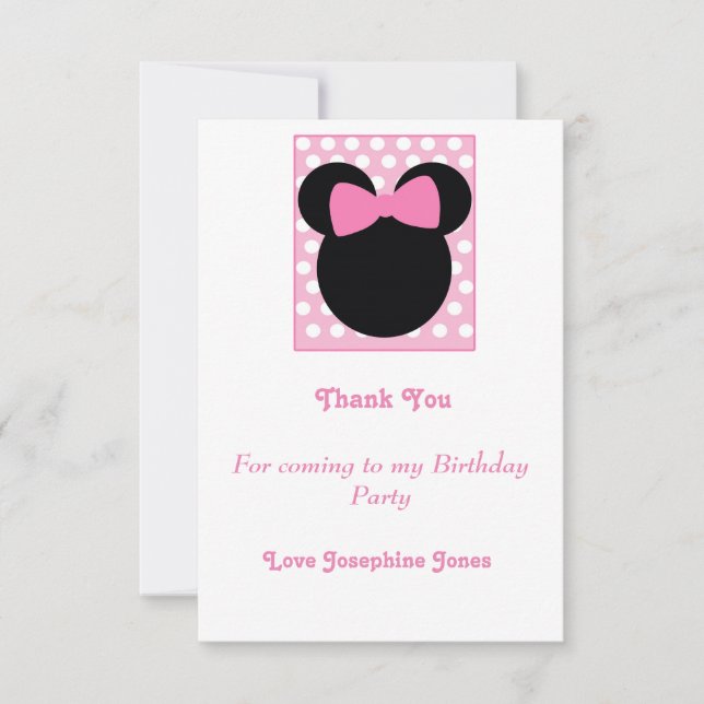 Invitation Filles Merci rose (Devant)