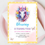 Invitation Filles mignonne rose licorne Enfants 4e anniversai<br><div class="desc">🦄 ✨ Vous cherchez l'invitation parfaite pour saupoudrer de magie lors de votre fête d'anniversaire ? Ne cherchez pas plus loin que cette adorable invitation à l'anniversaire de visage de licorne 🎉 🌈 Avec son design charmant et ses détails fantaisistes, vos invités seront enchantés au premier regard 🦄 💕 Ne...</div>