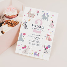 Filles mignonnes Pastel Chien Let's Pawty Annivers