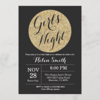Filles Night Out Parties scintillant noir et or In