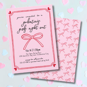 Invitation Filles Nuit Rose et Rouge Saint-Galentin