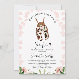 Invitation Filles Petite Femme Sur Le Chemin Baby shower