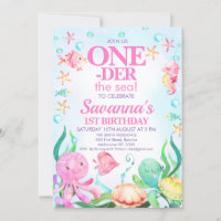 Filles Pink Octopus Oneder La Mer 1er Anniversaire