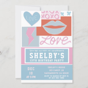 Invitation Filles preppy fête d'anniversaire