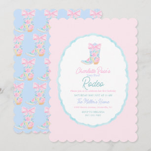 Invitation Filles Prêtes Fille Cowgirl Premier Rodéo Annivers