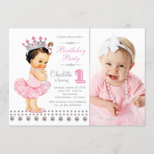 Invitation Filles princesse fête d'anniversaire
