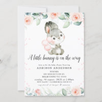 Filles rose Floral Gris Baby shower lapin