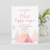 Filles roses Happy Camper 1er Anniversaire