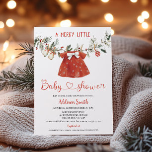 Invitation Filles Rouge Merry Little Baby Shower Baby Shower