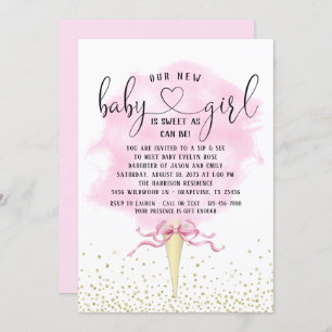 Invitation Filles Sip Voir Baby shower de bonbons en coton d'