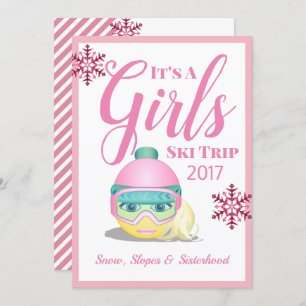 Invitation Filles Ski Trip Ski Emoji