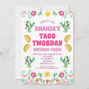 Invitation Filles Taco Twosday Floral Fiesta 2e Anniversaire