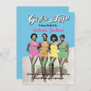 Invitation Filles Trip Beach Anniversaire ou Bachelorette Par
