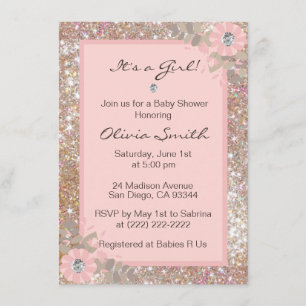 Invitation Filles uniques d'invitations de baby shower -