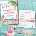 Invitation Filles Week-end Funny Beach Bachelorette<br><div class="desc">Funny Beach Bachelorette Party Weekend Invitation. Un flamant amusant prend ma version classique. Fouillons-nous (comme un troupeau de flamants). Un thème de plage cool aquarelle aux tons rose et turquoise, qui donne l'ambiance d'une escapade sur la plage avec la mariée et ses seins. Des voyages en Floride, en Californie, ou...</div>