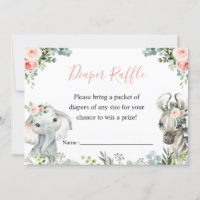 Fillette Safari Baby shower animal Déchets Raffle