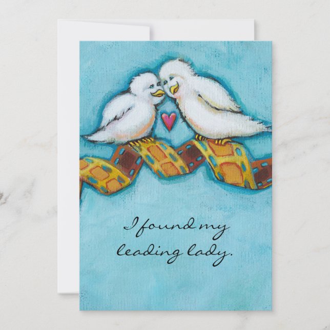 Invitation film amoureux Inséparable buff romantique peinture (Devant)