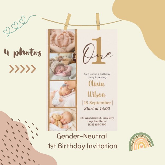 Invitation Film Camera 4 Photos Première Fête d'An (Créateur téléchargé)