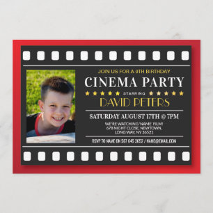 Invitation Film de la fête d'anniversaire du cinéma, quel que
