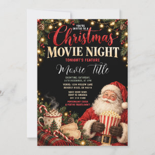 Invitation Film de Noël de Santa Claus avec Guirlande de Lumi