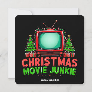 Invitation Film de Noël Junkie Retro Holiday Funny Matchi