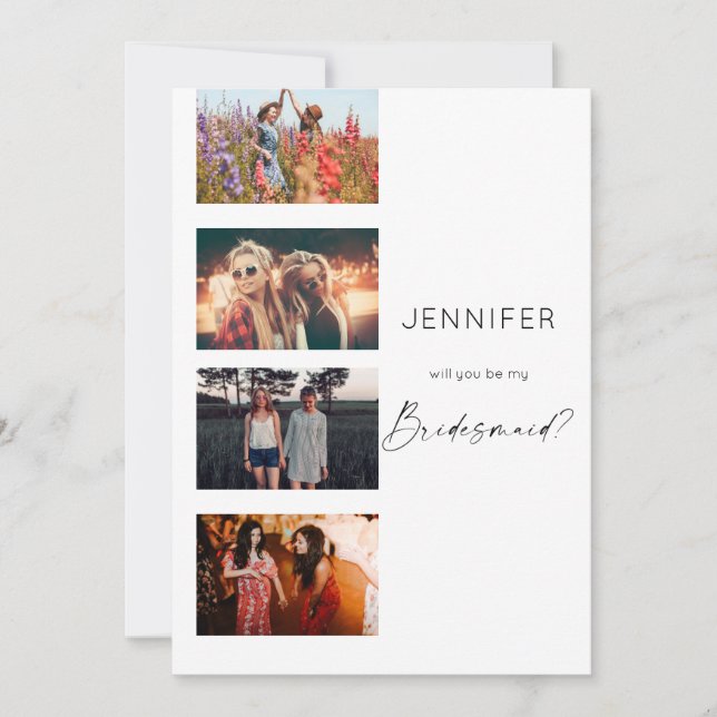 Invitation Filmstrip Be My Bridesmaid Multi Photo (Devant)
