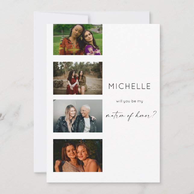 Invitation Filmstrip Be My Matron of Honor Multi Photo (Devant)