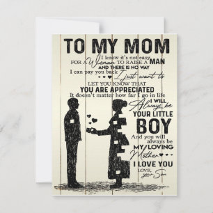 Invitation Fils à ma mère lettre, cadeau spécial à maman