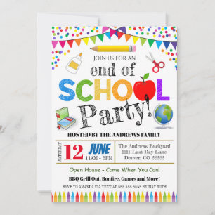 Invitation Fin de l'invitation de la fête scolaire