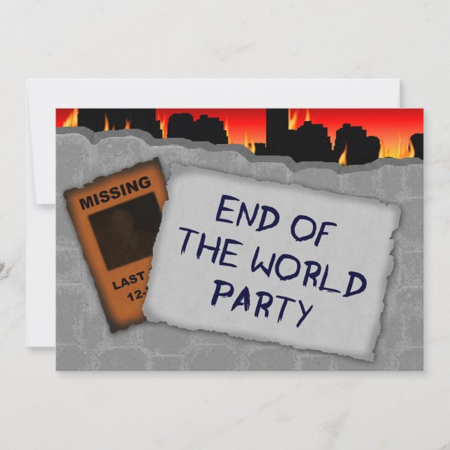 Invitation Fin de l'invitation du monde/parti Apocalypse (Devant)