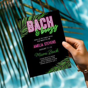Invitation Fin de semaine Bach & Boozy Neon Green & Pink Trop