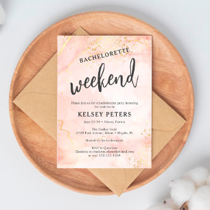 Invitation Fin de semaine branchée Glam Chic Girly Bacheloret