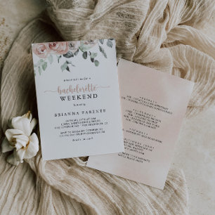 Invitation Fin de semaine classique Dusty Rose Rose Bachelore