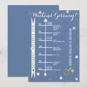 Invitation Fin de semaine Confetti Gold Rose Getaway