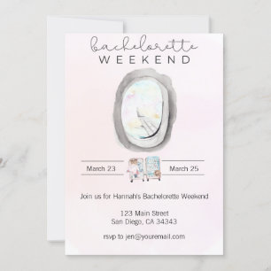 Invitation Fin de semaine de bachelorette aquarelle