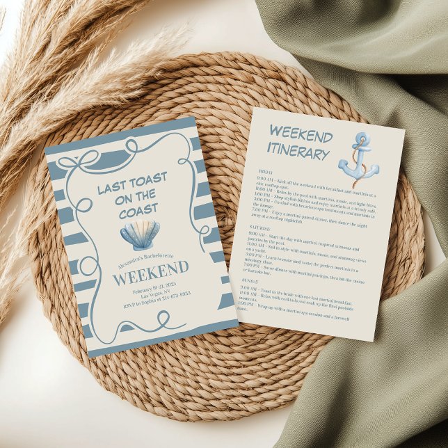 Invitation Fin de semaine de bachelorette bleu marine (Créateur téléchargé)