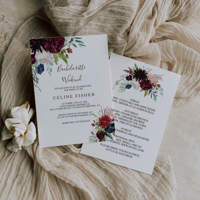 Invitation Fin de semaine de bachelorette florale de la marin (Créateur téléchargé)