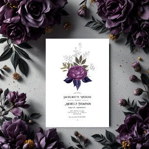 Invitation Fin de semaine de bachelorette gothique violet noi