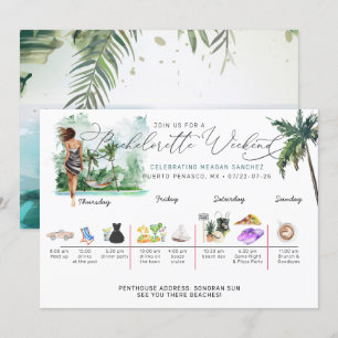 Invitation Fin de semaine de bachelorette  Palme tropical