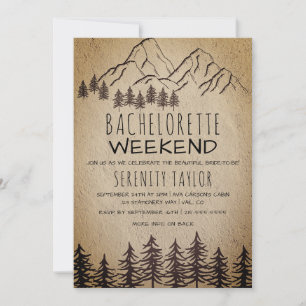 Invitation Fin de semaine de bachelorette rustique Woodland M
