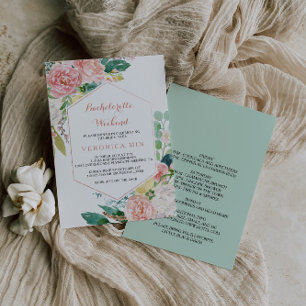 Invitation Fin de semaine de la bachelorette fleurie de print