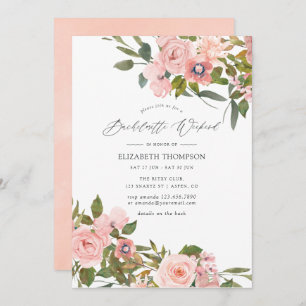 Invitation Fin de semaine des Roses de bachelorette Blush Pin