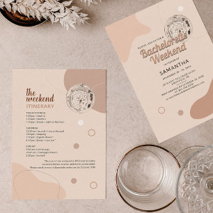 Invitation Fin de semaine Disco Bachelorette avec Itinéraire 