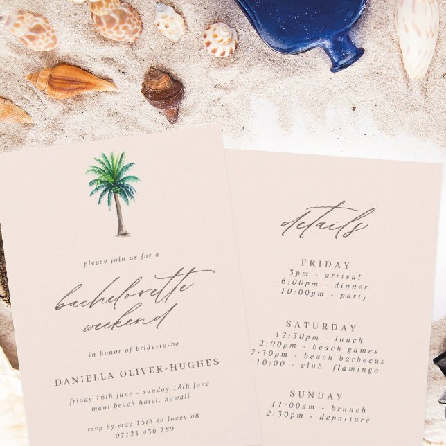 Invitation Fin de semaine du Bachelorette Destination Palm Tr (Créateur téléchargé)