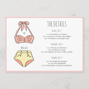 Invitation Fin de semaine du Blonde Bride Bachelorette Beach