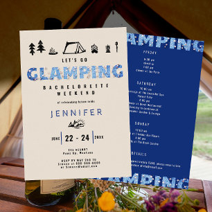 Invitation Fin de semaine du glamping Denim Diamonds Fun Bach