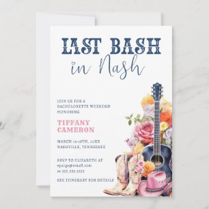 Invitation Fin de semaine du Nash Bash Cowgirl Bachelorette P