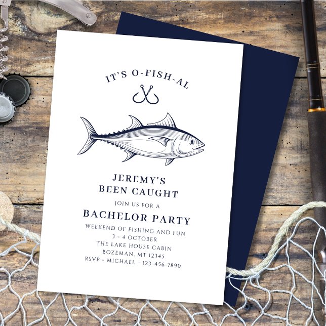 Invitation Fin de semaine du voyage de pêche de la fête de ba (Créateur téléchargé)